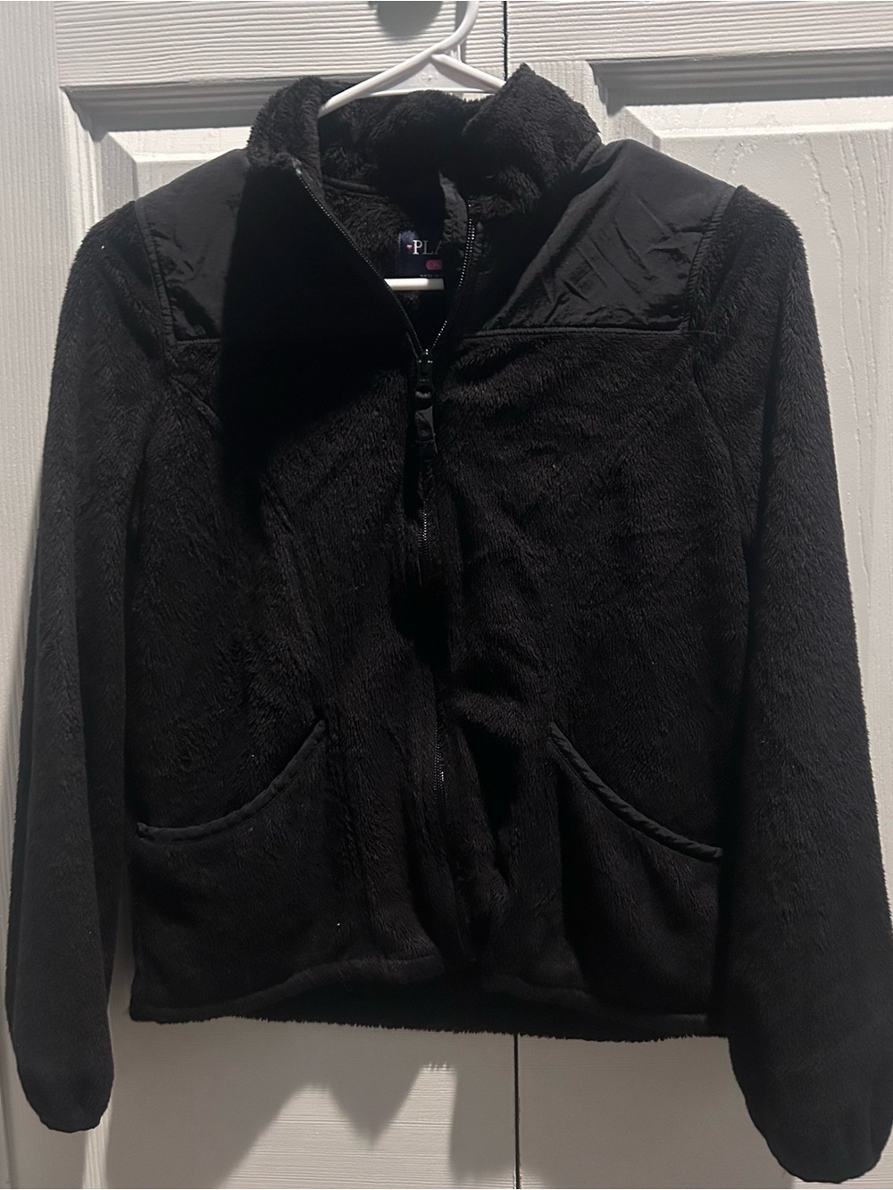 The Children's Place Black Plush Full-Zip Jacket